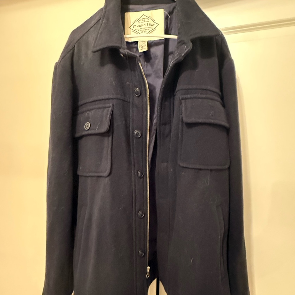 St. John's Bay Men's Dark Navy Field Jacket with Chest Flap Pockets